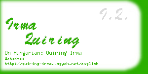 irma quiring business card